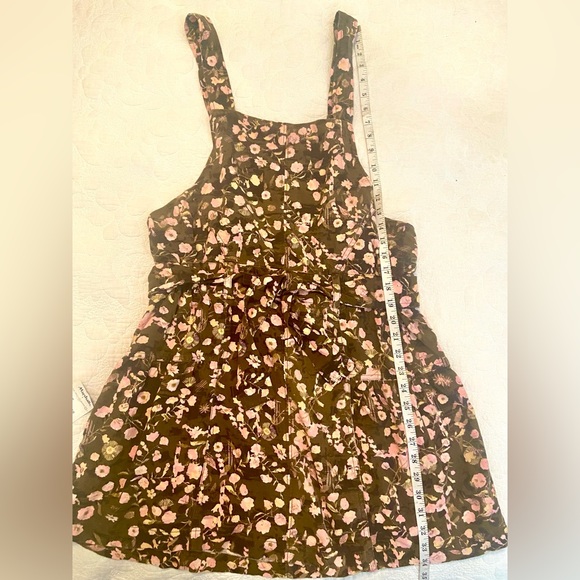 NWT Free People Brown Floral Mini Jumper Dress. Size 12. - Picture 6 of 7